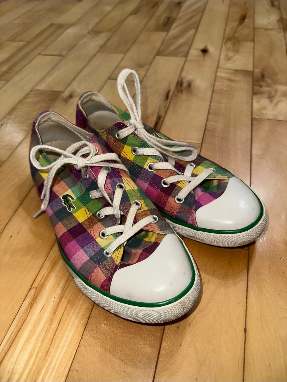 Lacoste Multicolor Plaid Canvas Sneakers